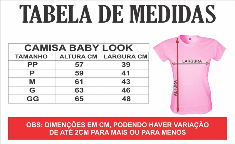 Medidas Camisa Feminina 