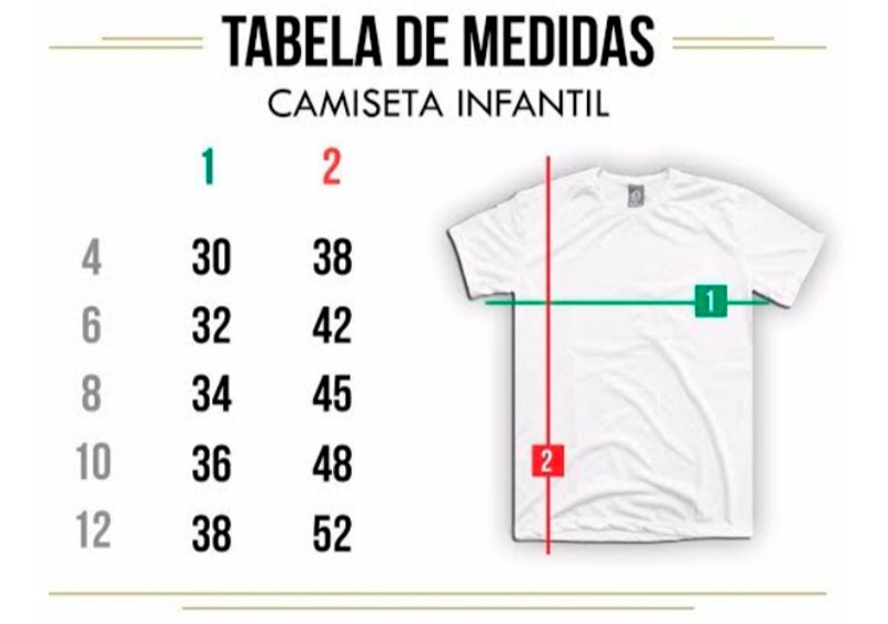 Medidas Camisa Infantil