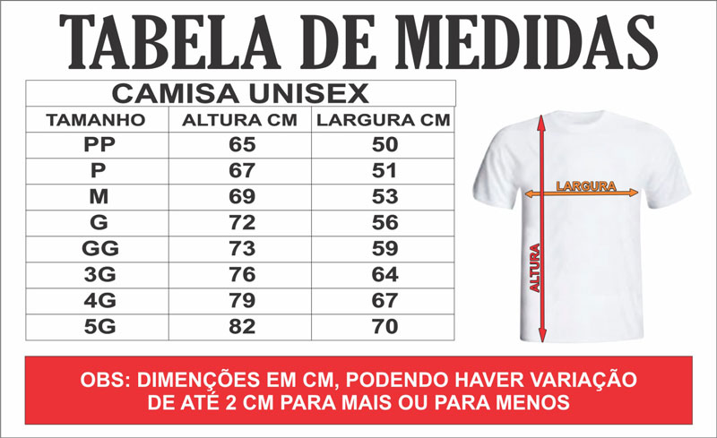 Medidas Camisa Masculina